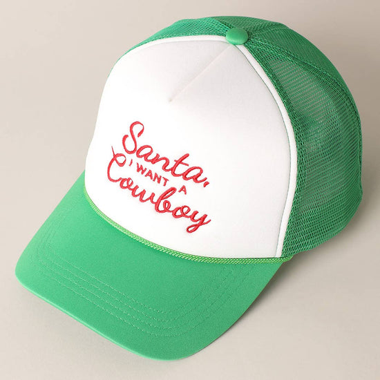 Santa I want a Cowboy Trucker Hat