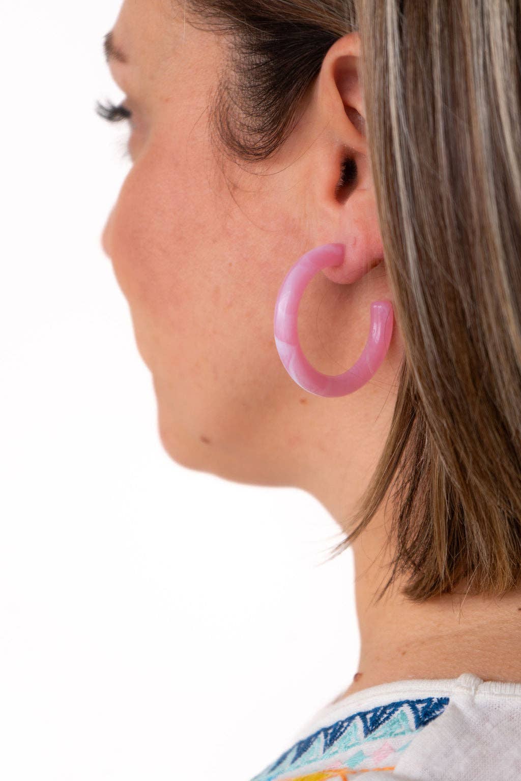 Josie Hoops - Pink // Jewelry, Earrings, Gift