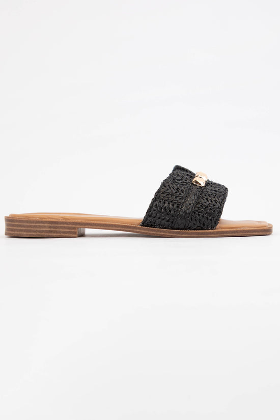 Braylon Embellished Raffia Sandal