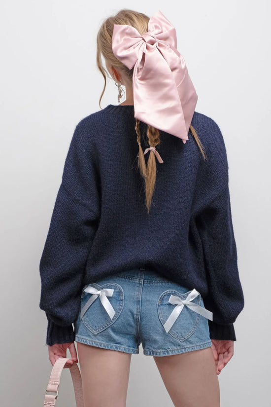 Bow Detail Crew Neck Sweatshirt