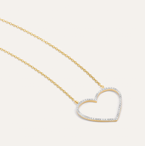 Silver Linings Pendant Heart Diamond Necklace