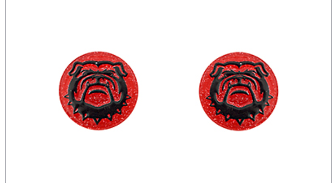 Bulldog acrylic disk earrings