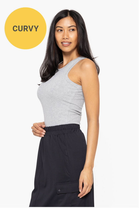 Curvy Essential Micro-Ribbed Tank