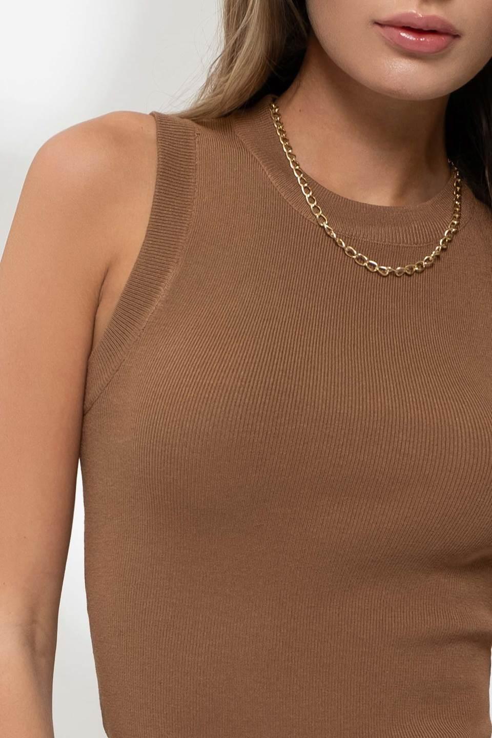 Sleeveless Sweater Knit Top - HERS