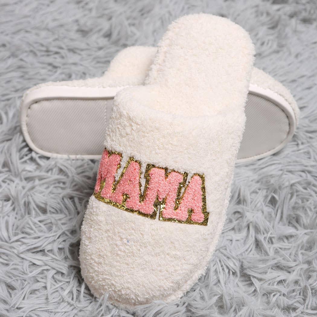 MAMA Chenille Patched Home Slippers - HERS