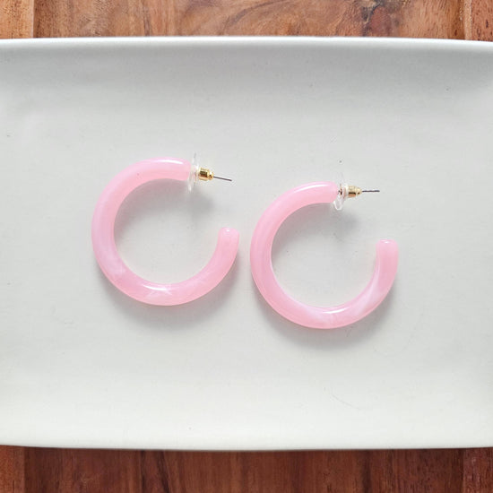 Josie Hoops - Pink // Jewelry, Earrings, Gift