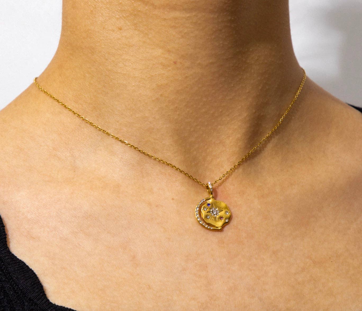 Cosmic Blessings Moon & Stars Necklace – 14K Gold Dipped