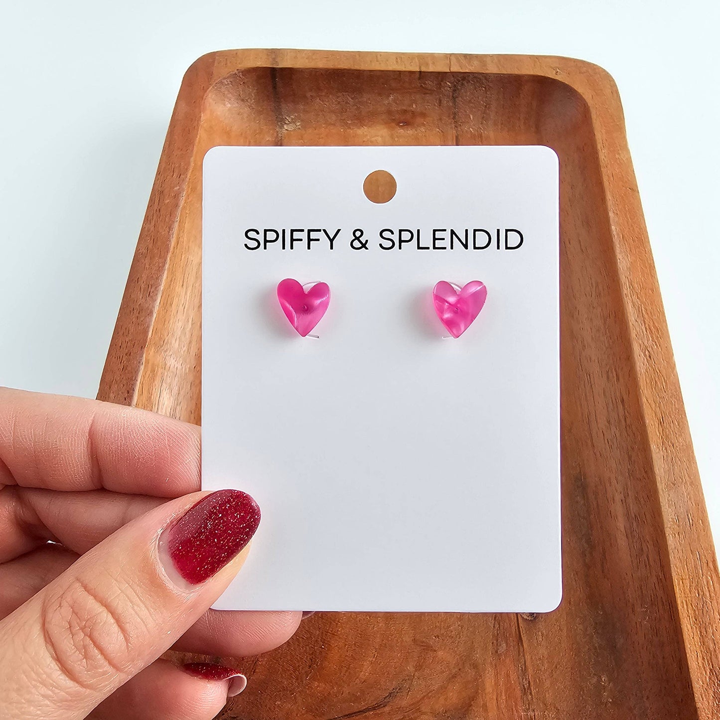 Heart Studs - Hot Pink // Valentine's Earrings