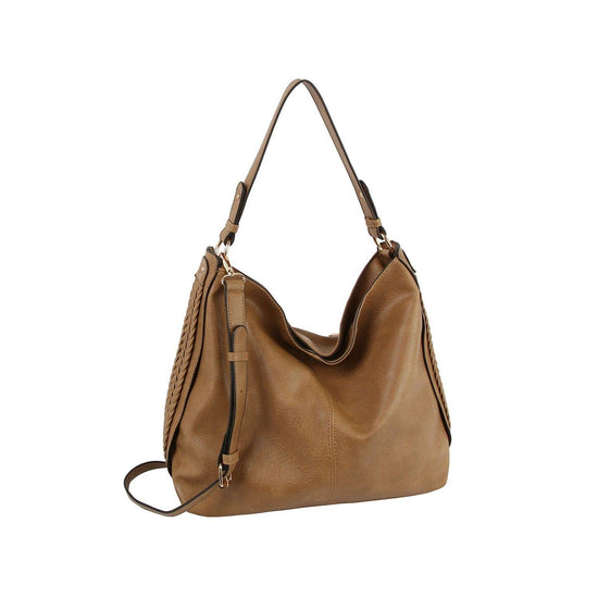 Braided Side Detail Hobo Bag