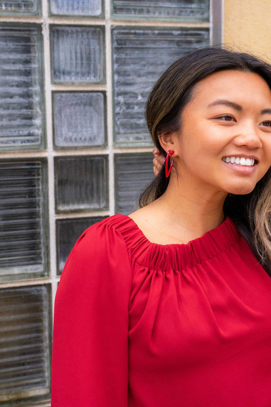 Heart Hoops- Red // Valentine's Earrings