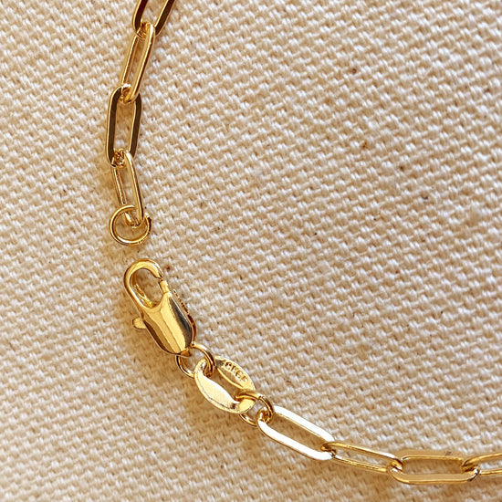 18k Gold Filled Short Link Paperclip Bracelet - HERS