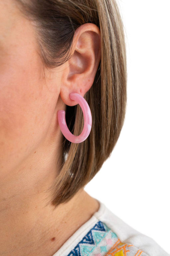 Josie Hoops - Pink // Jewelry, Earrings, Gift