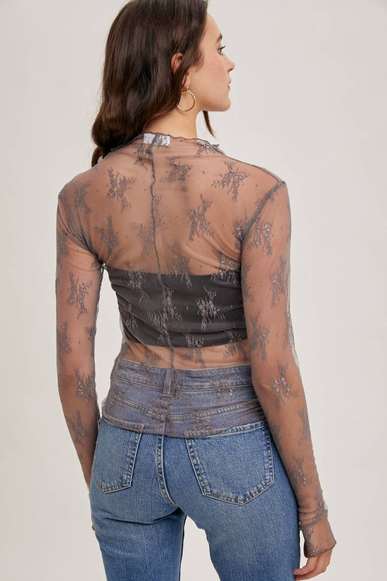 Floral Embroidery Lace  Layering Top