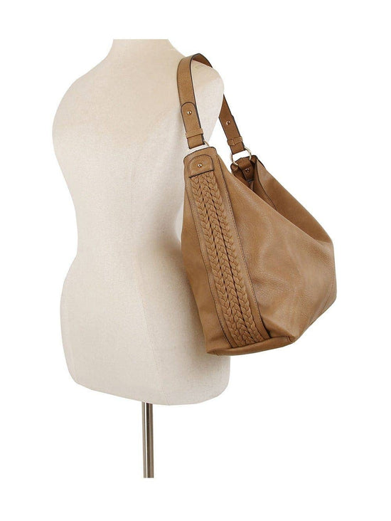 Braided Side Detail Hobo Bag