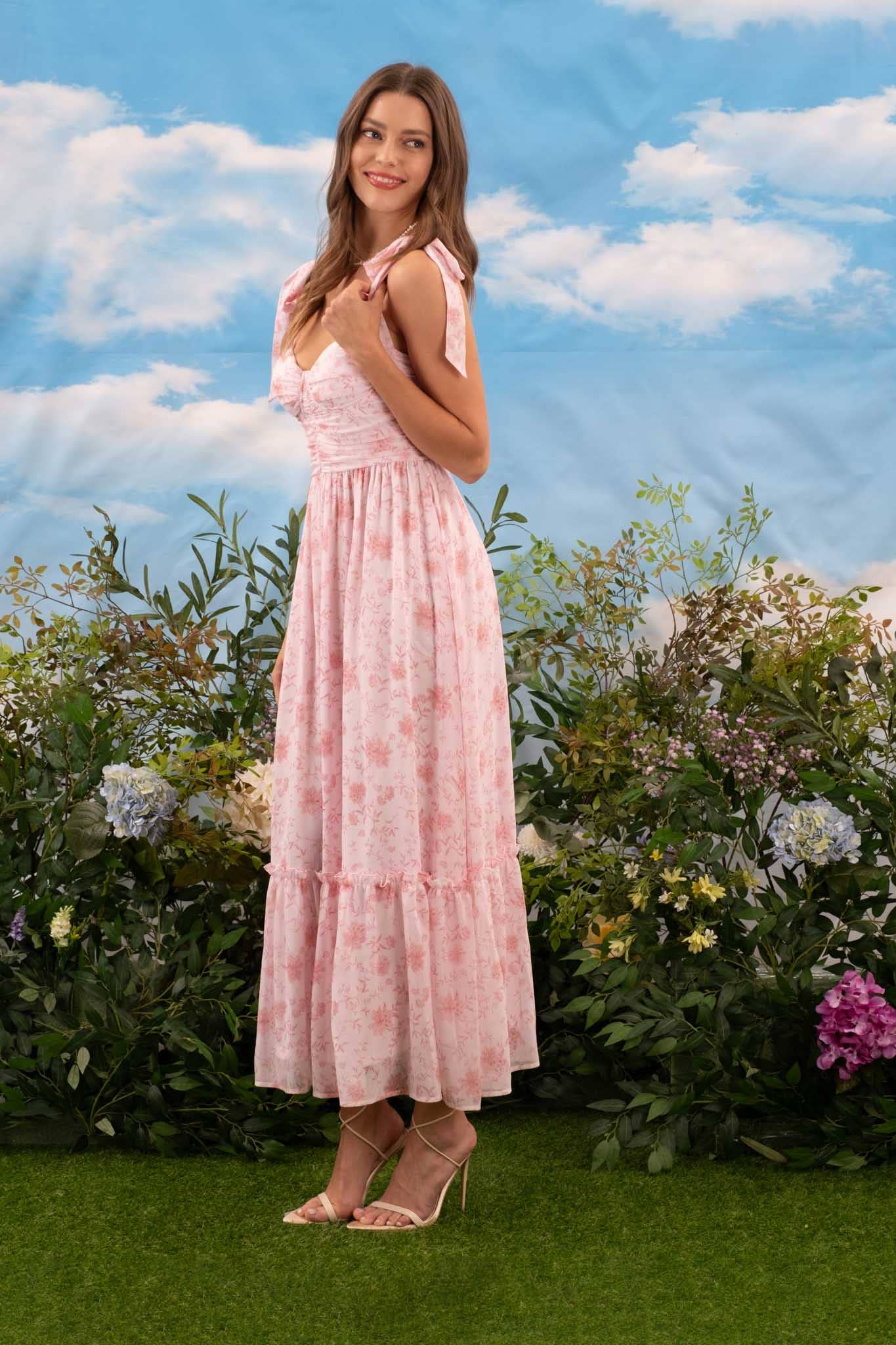 Garden Ruched Midi Dress