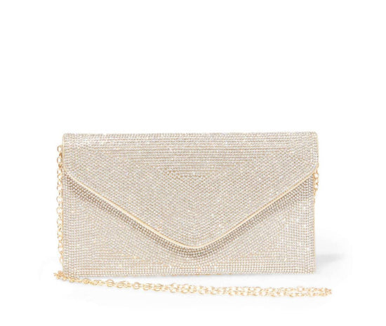 Rhinestone Embellished Envelope Clutch