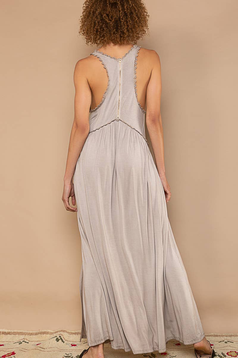 Sleek Racerback Knit Maxi Dress