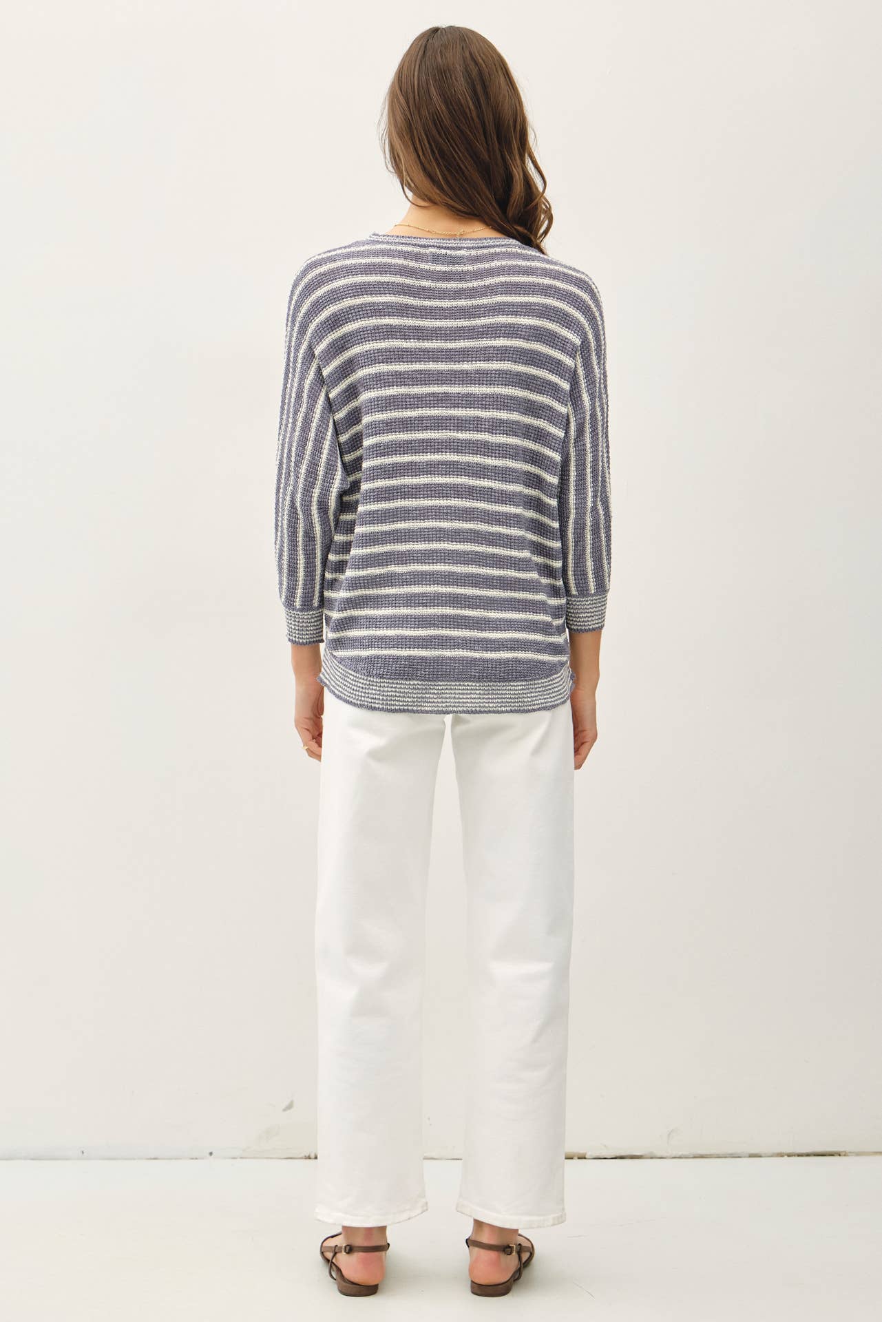 Striped Dolman Sleeve Sweater