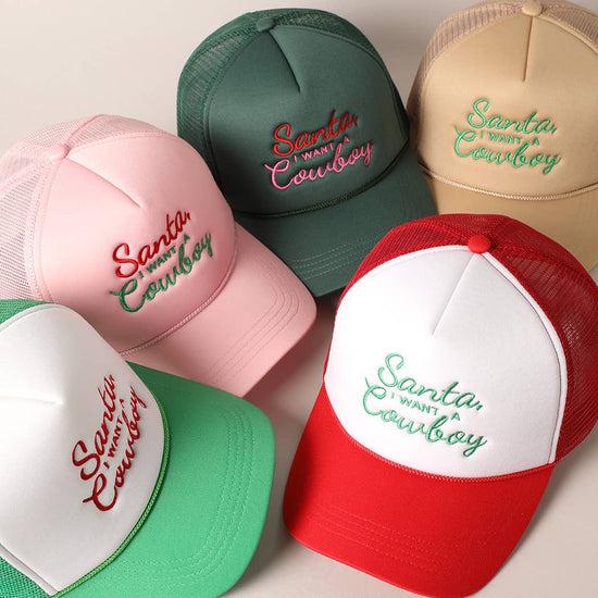 Santa I want a Cowboy Trucker Hat