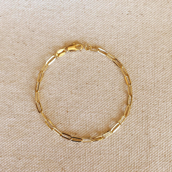 18k Gold Filled Short Link Paperclip Bracelet - HERS