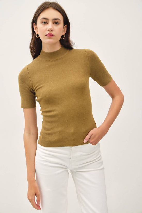 Ribbed Mock Neck Sweater