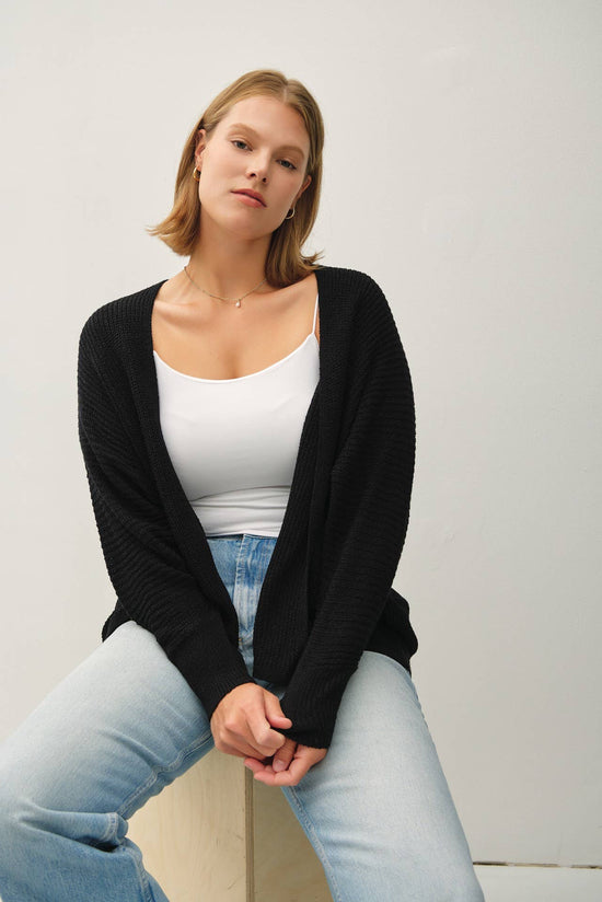 Curvy Dolman Sleeve Open Cardigan