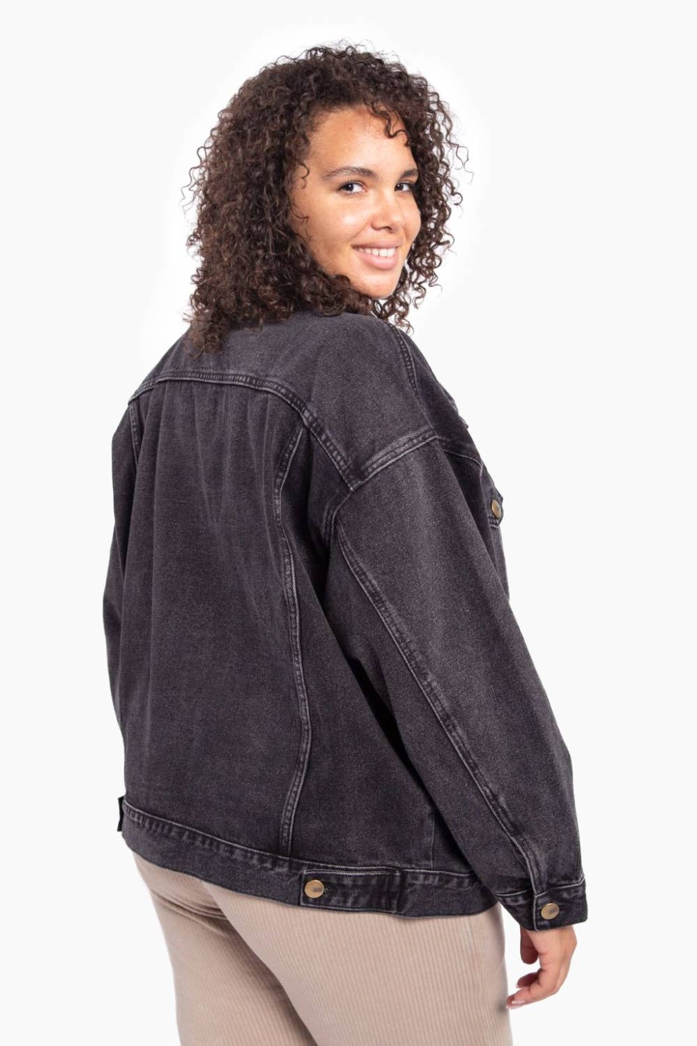 CURVY Boxy-Cut Denim Jacket