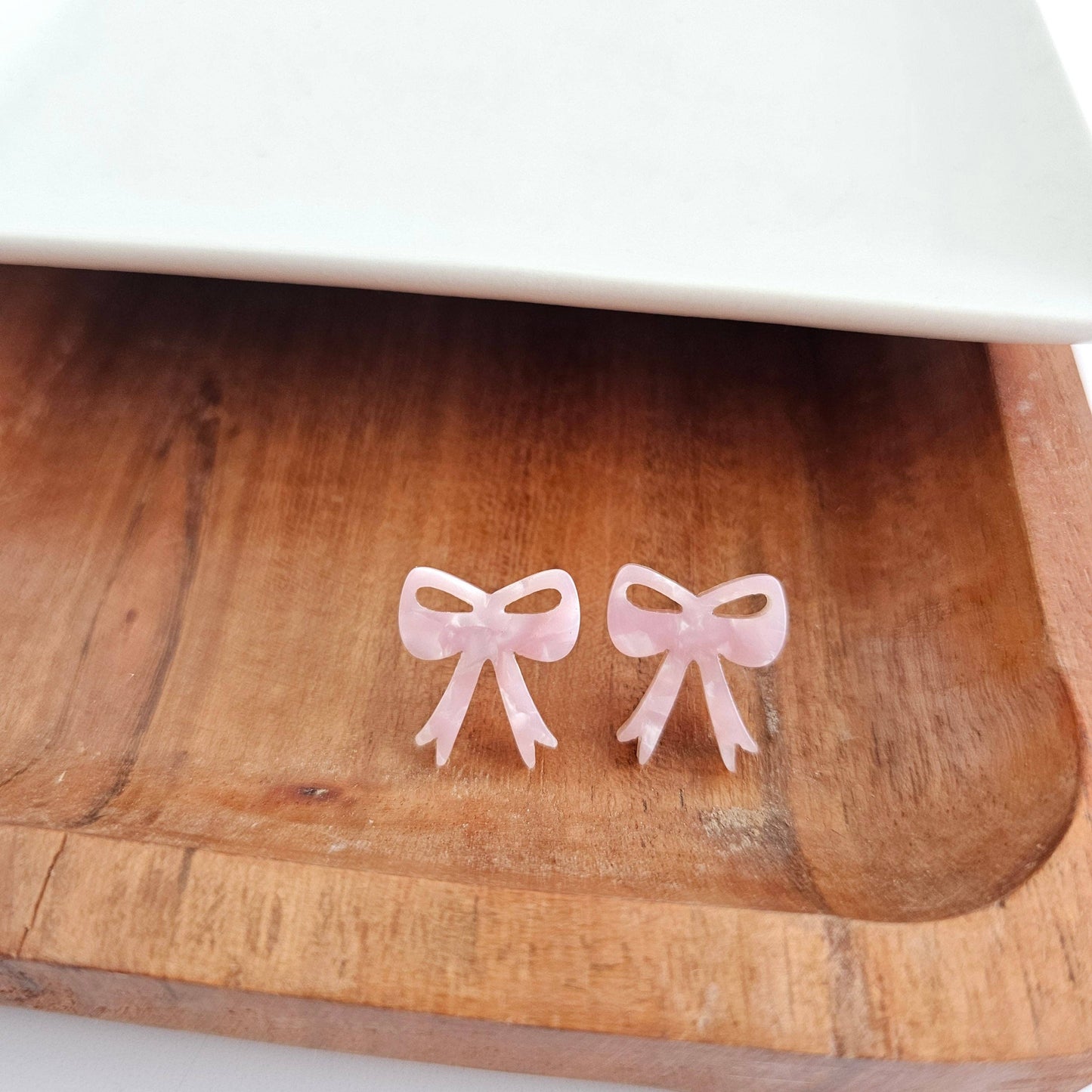 Bow Studs - Pink // Earrings, Gifts, Jewelry