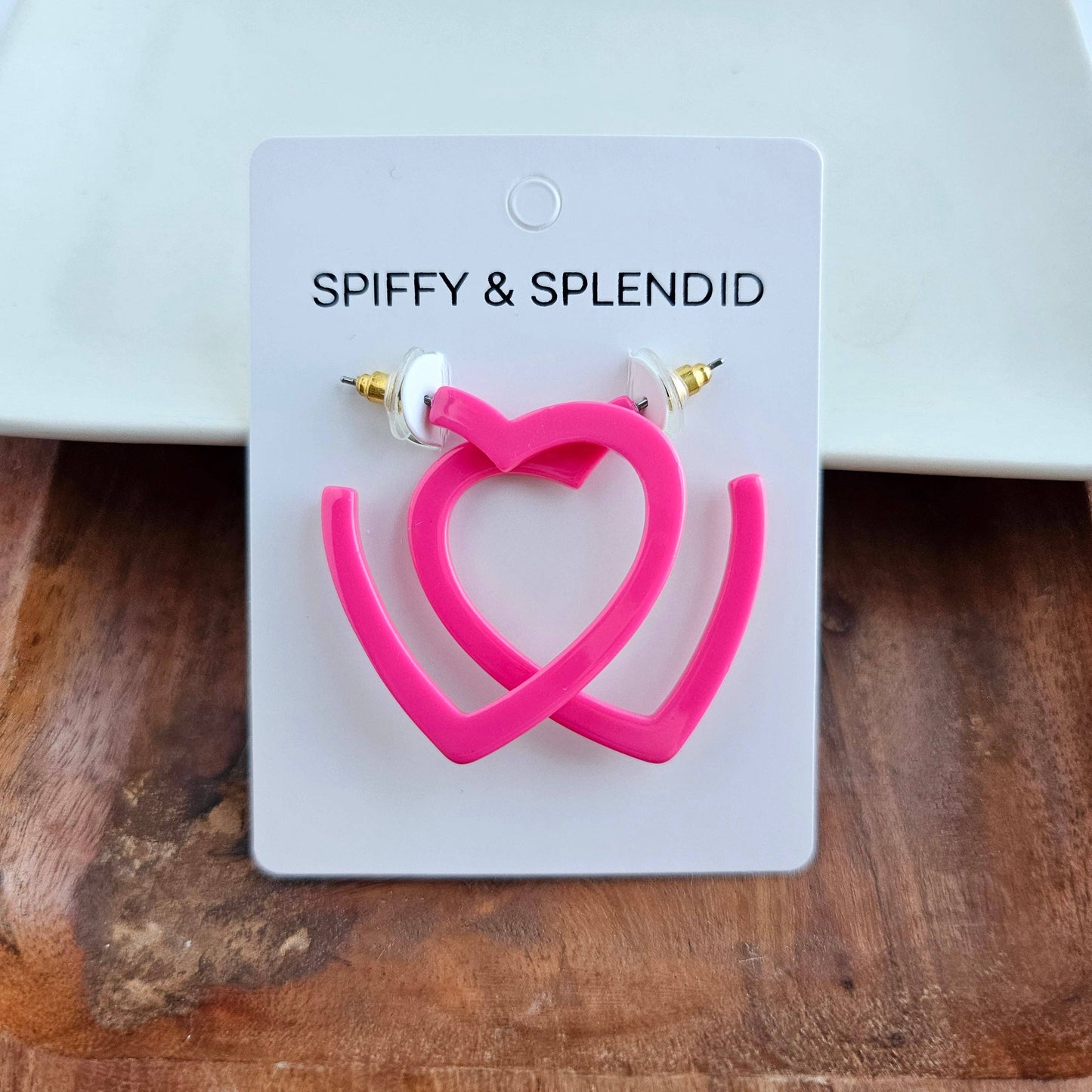 Heart Hoops - Ultra Pink // Valentine's Earrings