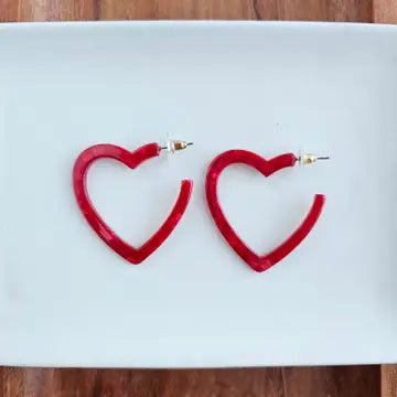 Heart Hoops - Red