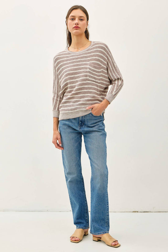 Striped Dolman Sleeve Sweater