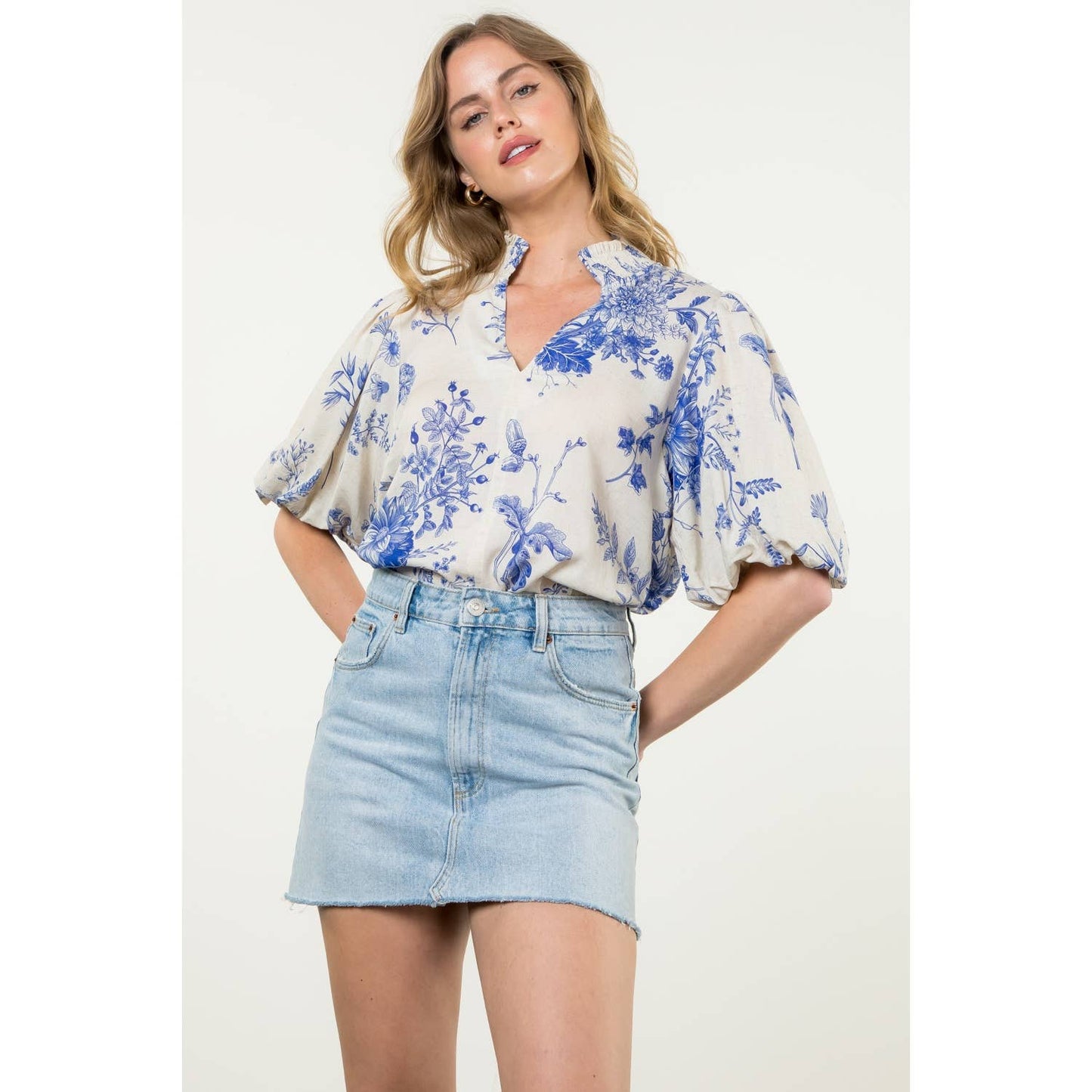 Floral Breeze Puff Sleeve Top