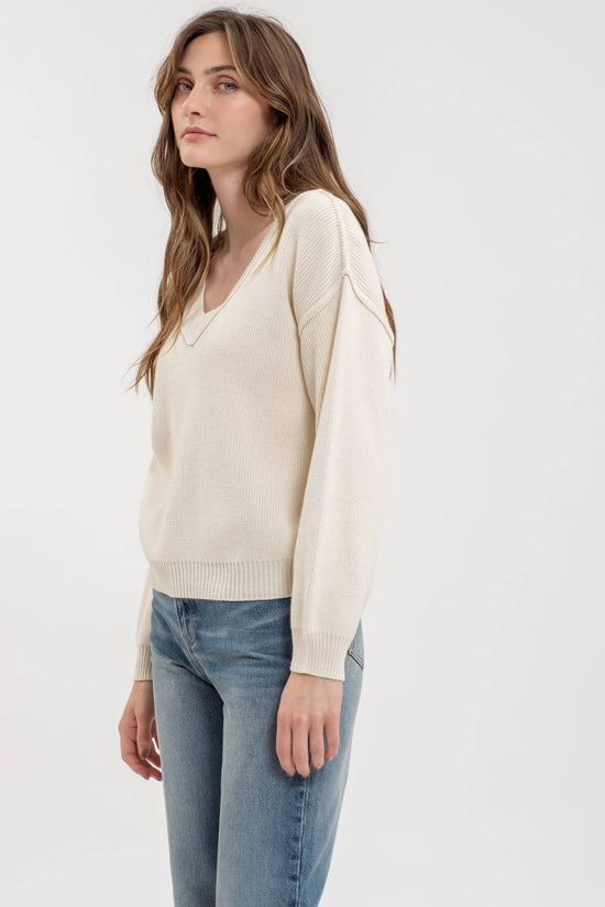 Exposed Seam V Sweater