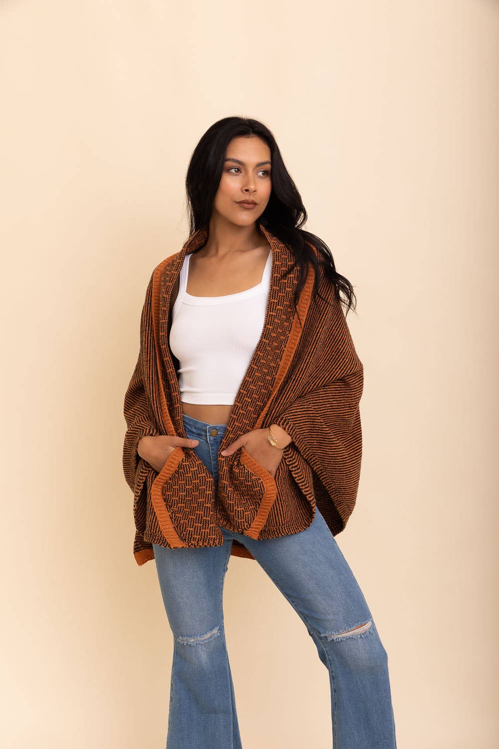 Luxe Knit Cocoon Shawl