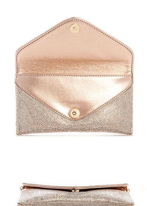 Rhinestone Embellished Envelope Clutch