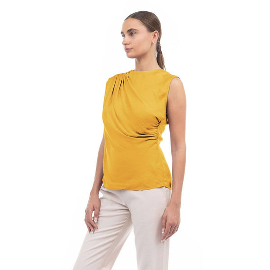 Elegant Shirred Satin Tank